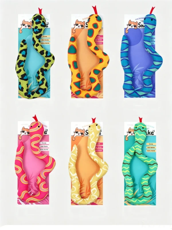 Catnip Snake Striped Plush Toy – for Kicking & Pouncing