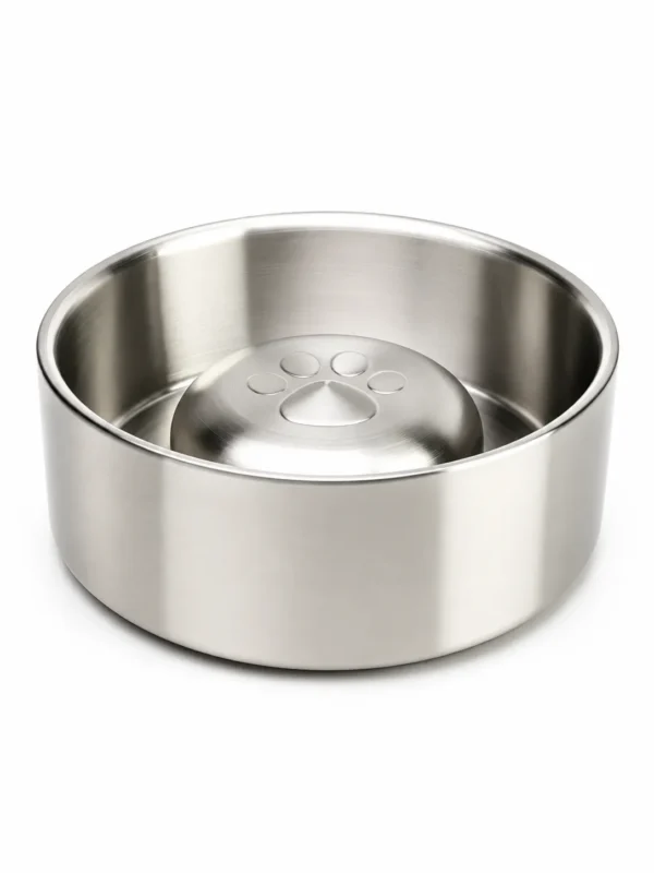 304 Stainless Steel Non-Slip Pet Slow Feeder Bowl 20-40.5oz