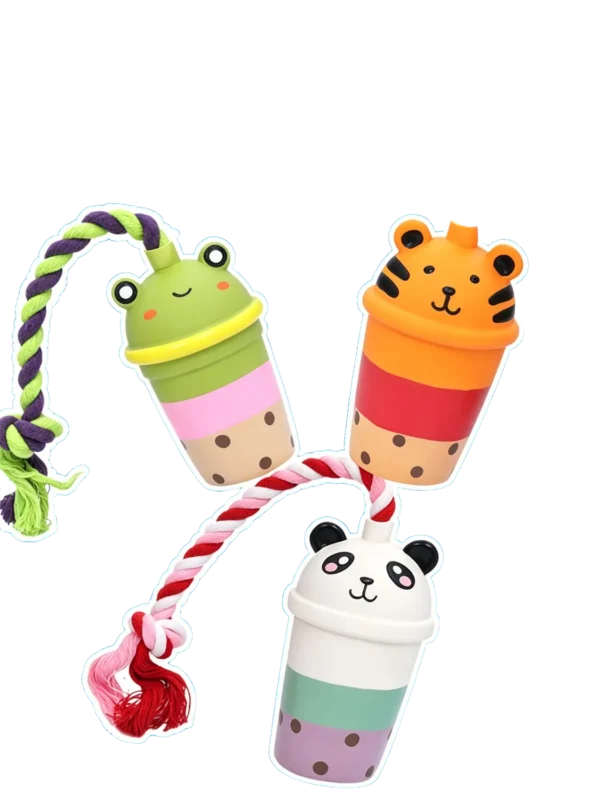 Squeaky Latex Milk Tea Cup Toy – Fun Shaped Toy for Dogs