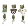 Cotton Rope & Plush Squeaky Toy – Interactive Toss Toy for Dogs