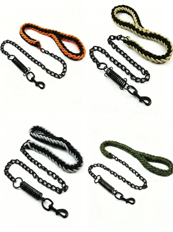 Braided Bungee Dog Leash – Effort-Saving, 51″