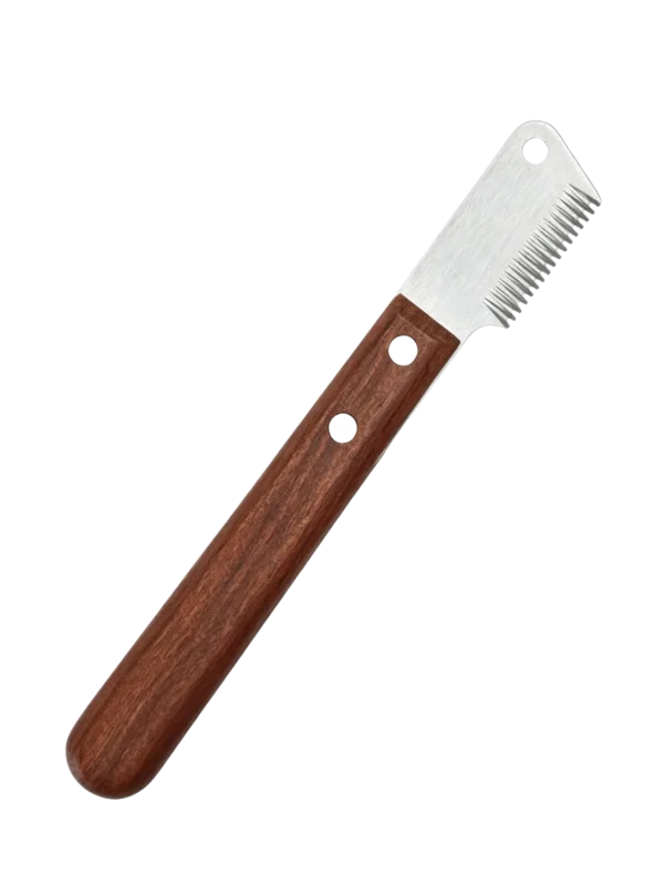 Left-Handed Wooden Handle Pet Brush (Hair Removal + Detangling)