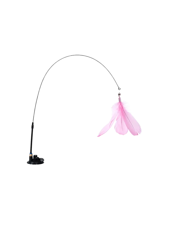 Suction Cup Cat Teaser Wand with Feather – Self-Play Interactive Toy