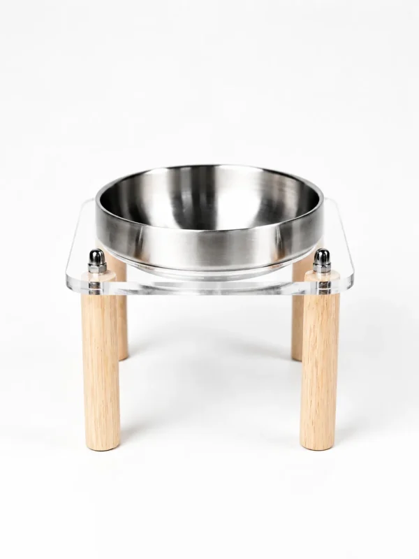 304 Stainless Steel Acrylic Elevated Pet Bowl 6.8 oz