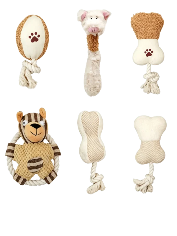 Squeaky Teething Plush Toy for Puppies & Kittens