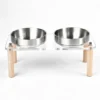 304 Stainless Steel Acrylic Raised Pet Bowl 6.8oz×2