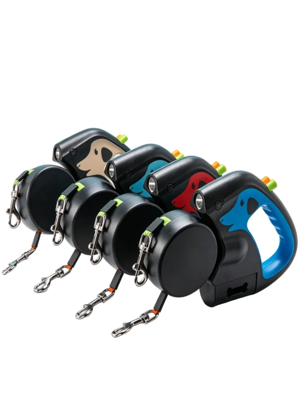 Auto Retractable Dog Leash with LED Light – Rechargeable 118″