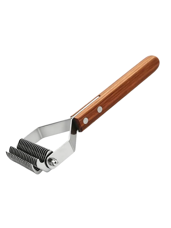 Pet Hair Detangling Smooth Wooden Handle Comb 7.9in