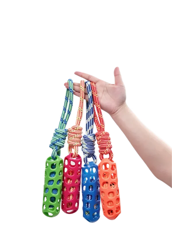 TPR Pet Teething Toy – Cotton Rope, Durable & Interactive for Small Dogs