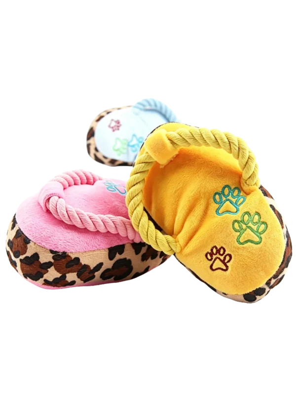 Dog Squeaky Plush Toy – Creative Slipper Shape, Soft & Engaging