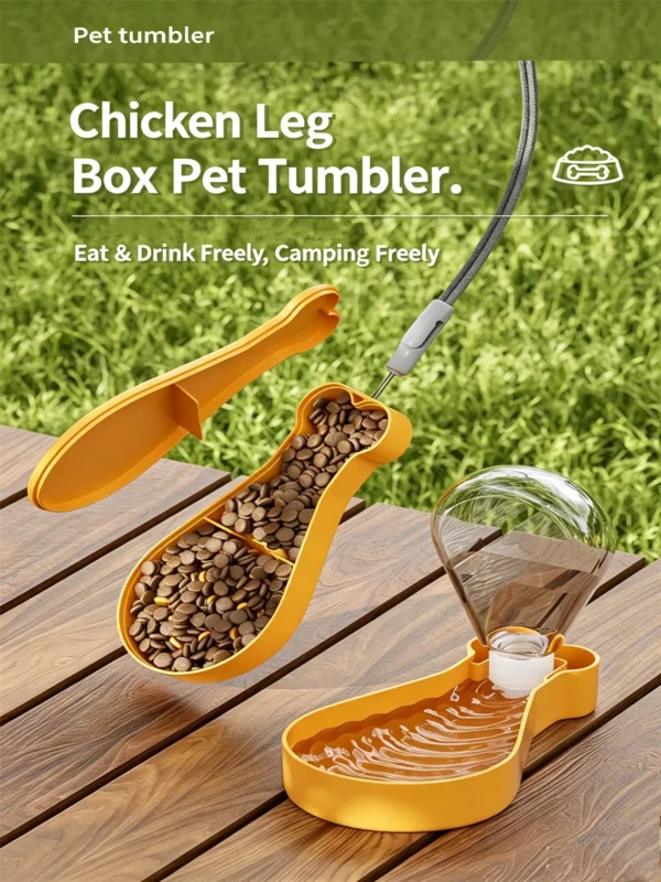 2-in-1 Pet Water & Food Container – 6.8 oz Water & 3 oz Food