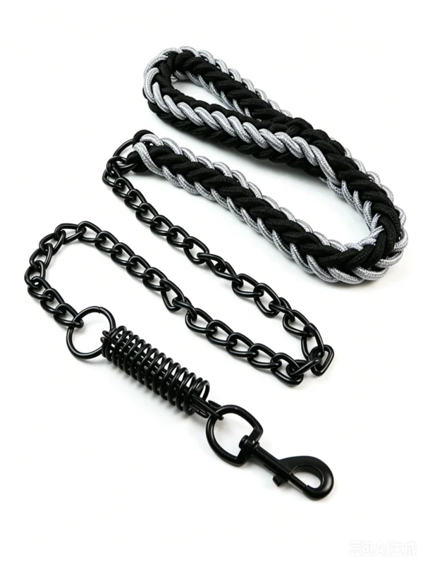 Braided Bungee Dog Leash – Effort-Saving, 51″