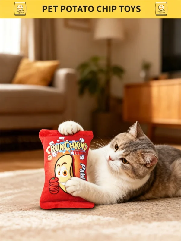 Realistic Potato Chip Catnip Toy – Fun Crinkle Sound for Cats