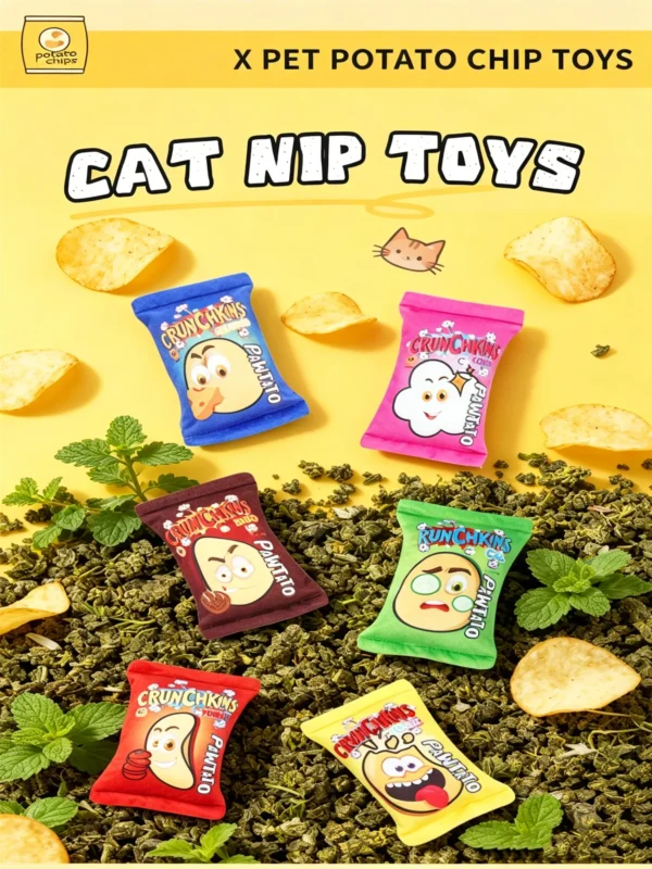 Realistic Potato Chip Catnip Toy – Fun Crinkle Sound for Cats