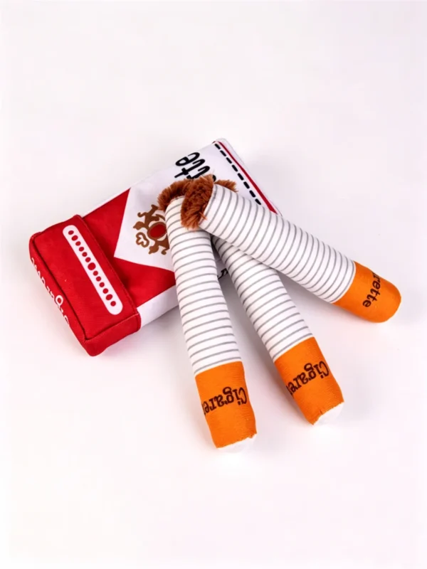 Realistic Cigarette Plush Toy for Pets – Soft Novelty Chew Toy