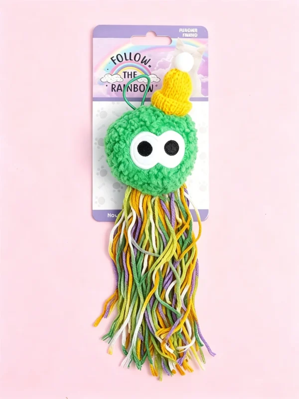Catnip Pom Pom Plush Toy – Colorful, Soft & Fun for Indoor Cats