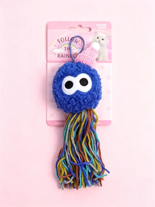 Catnip Pom Pom Plush Toy – Colorful, Soft & Fun for Indoor Cats