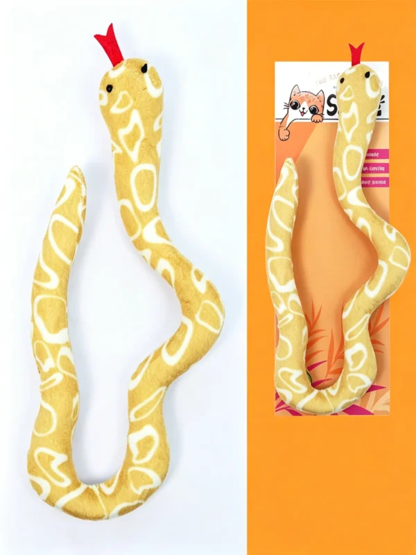 Catnip Snake Striped Plush Toy – for Kicking & Pouncing