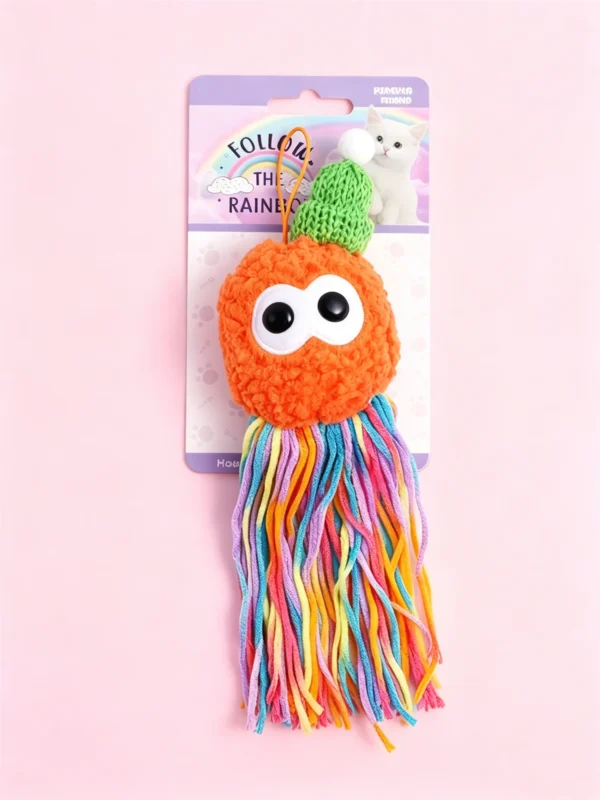 Catnip Pom Pom Plush Toy – Colorful, Soft & Fun for Indoor Cats