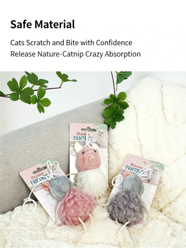 Catnip Plush Mouse Toy – Little Mouse Design for Indoor Cats