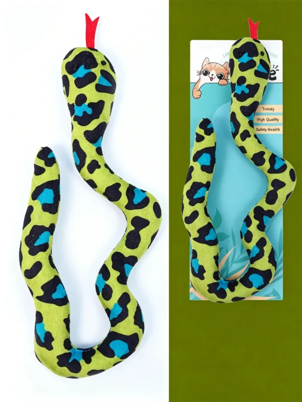 Catnip Snake Striped Plush Toy – for Kicking & Pouncing