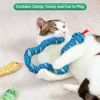 Catnip Snake Striped Plush Toy – for Kicking & Pouncing