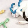 Catnip Snake Striped Plush Toy – for Kicking & Pouncing