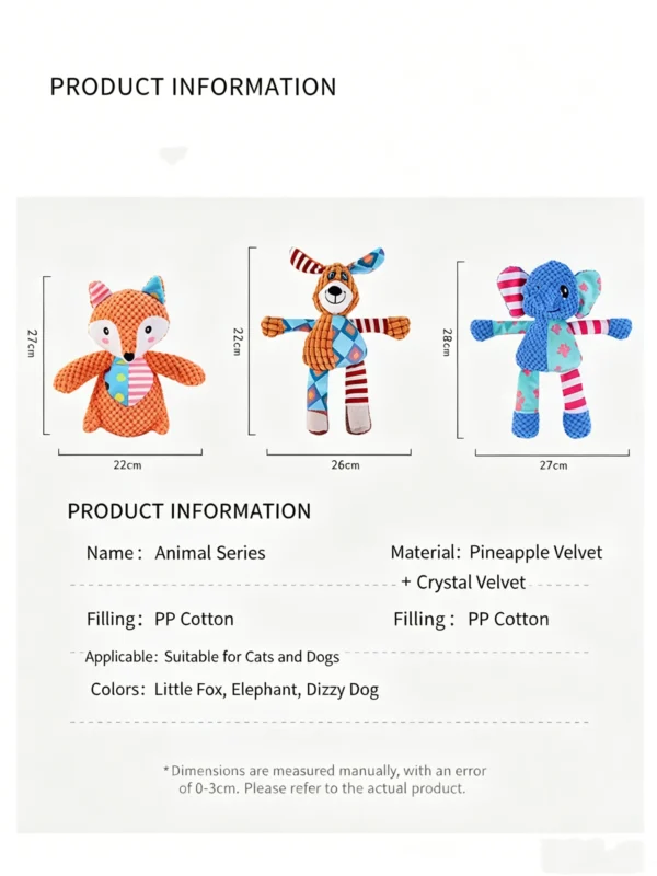 Squeaky Animal-Shaped Plush Toy for Pets – Soft & Fun
