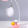 Roly-Poly Feather Cat Toy – Wobble Base with Interactive Stick