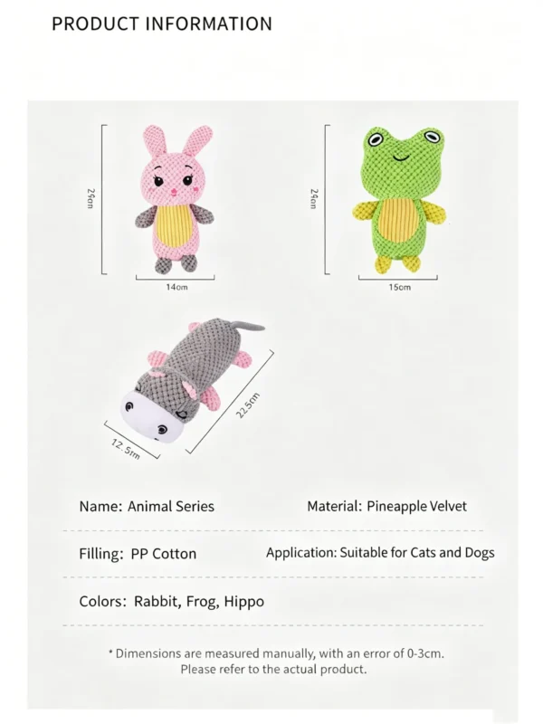 Squeaky Animal Plush Toy for Pets