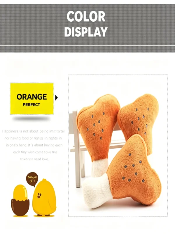 Squeaky Chicken Drumstick Plush Toy for Cats