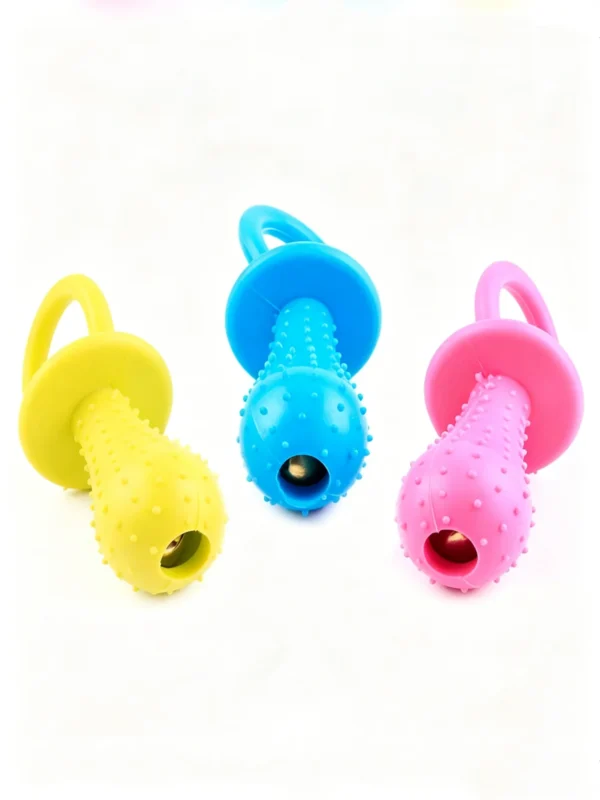 Pacifier-shaped toy with a bell