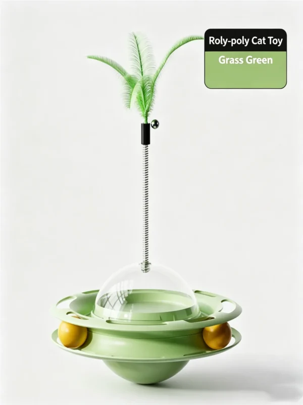 Wobble Treat Dispenser Cat Toy – Spinner for Play & Feed