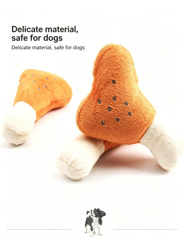 Squeaky Chicken Drumstick Plush Toy for Cats