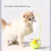 Roly-Poly Feather Cat Toy – Wobble Base with Interactive Stick