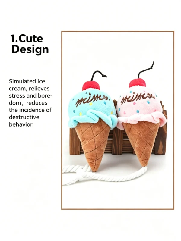 Squeaky Ice Cream Plush Toy for Dogs