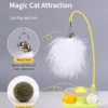 Roly-Poly Feather Cat Toy – Wobble Base with Interactive Stick