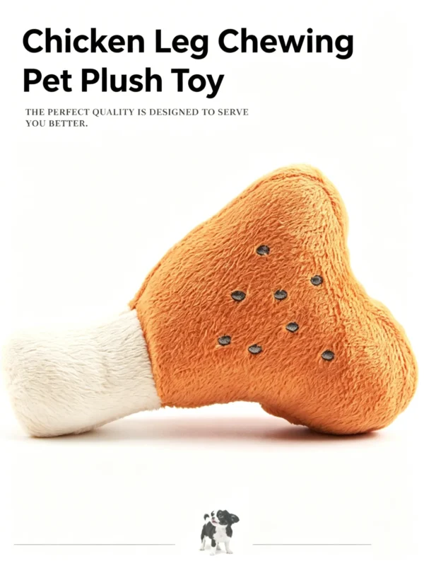 Squeaky Chicken Drumstick Plush Toy for Cats