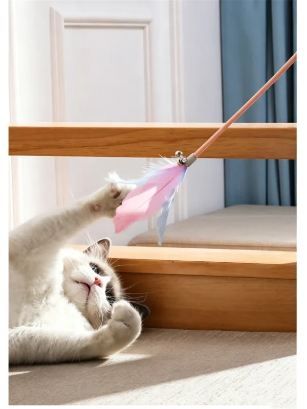 Feather Jingle Bell Cat Teaser Wand