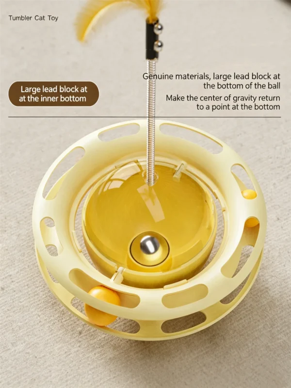Wobble Treat Dispenser Cat Toy – Spinner for Play & Feed