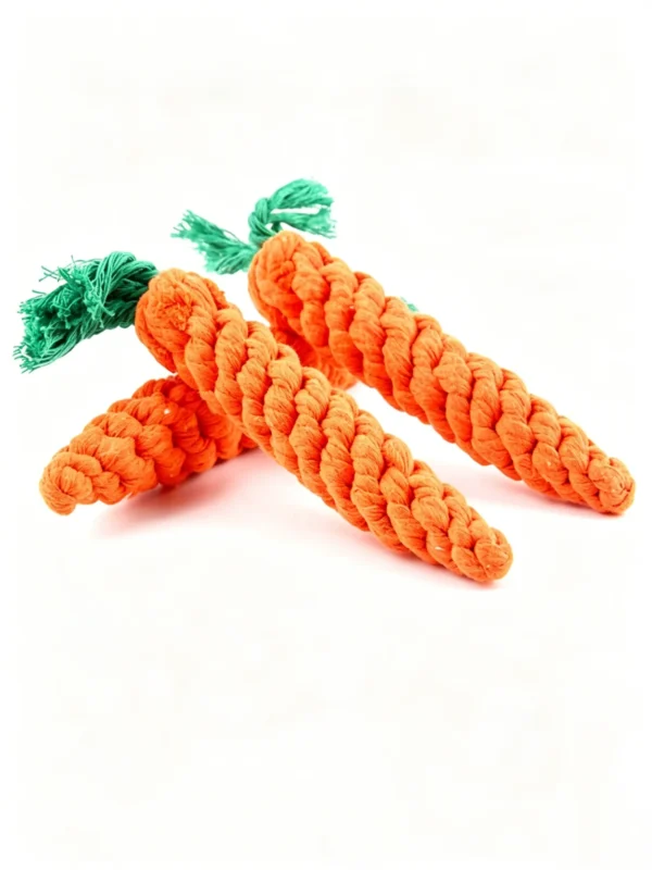 Woven Cotton Carrot Chew Toy for Dogs – Durable & Fun