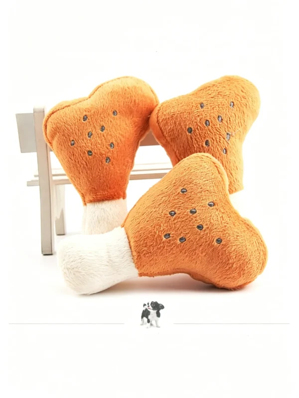 Squeaky Chicken Drumstick Plush Toy for Cats