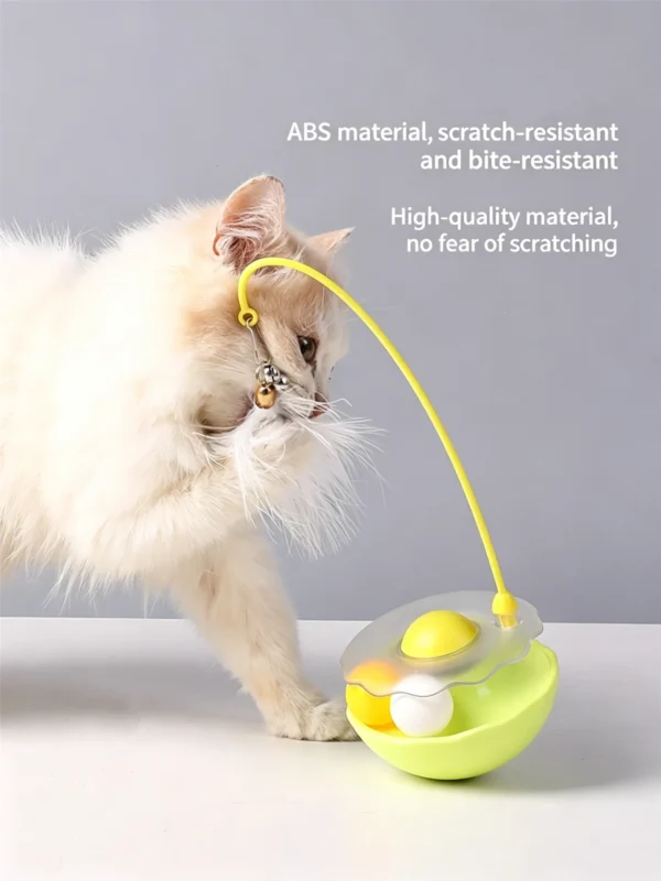 Roly-Poly Feather Cat Toy – Wobble Base with Interactive Stick