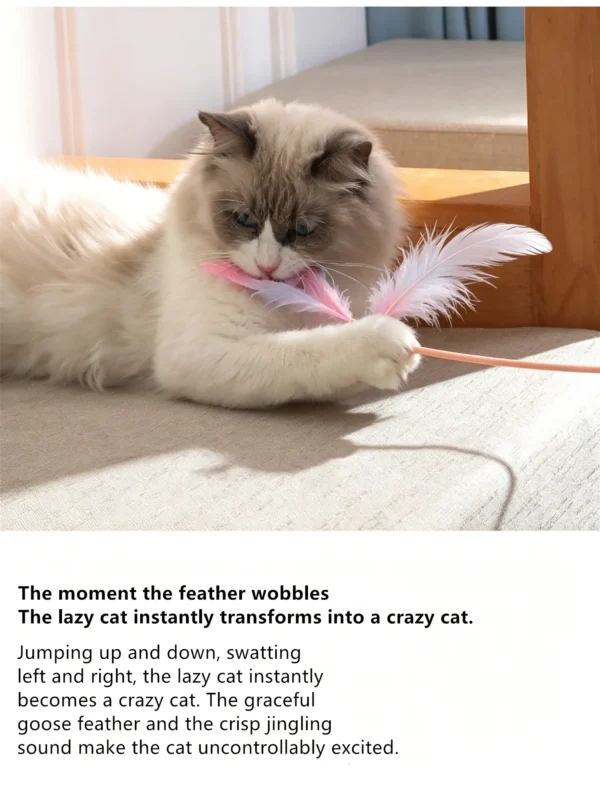 Feather Jingle Bell Cat Teaser Wand