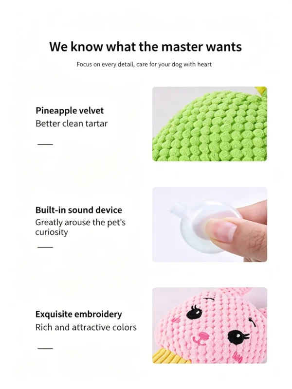 Squeaky Animal Plush Toy for Pets