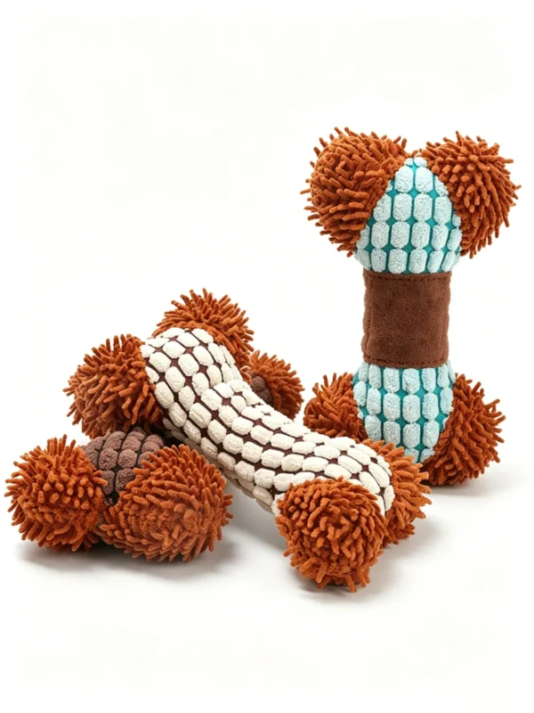 Squeaky Bone Plush Toy for Dogs