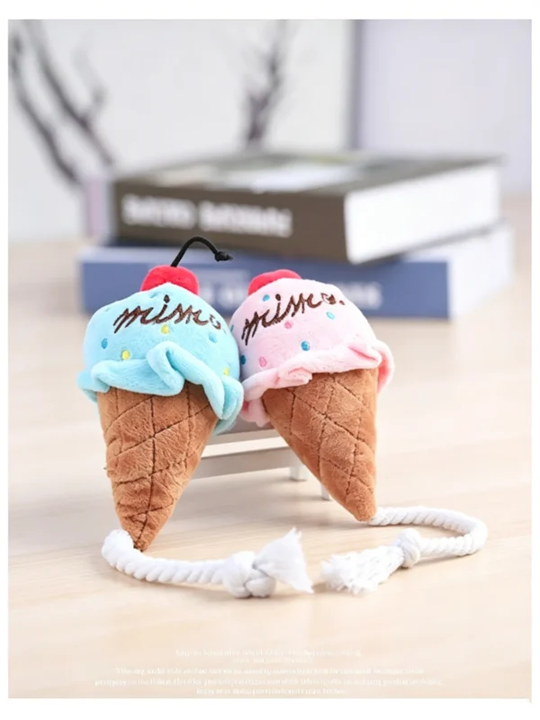 Squeaky Ice Cream Plush Toy for Dogs
