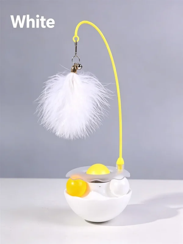 Roly-Poly Feather Cat Toy – Wobble Base with Interactive Stick