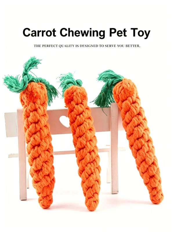 图片处理与翻译_副本-compressed Woven Cotton Carrot Chew Toy for Dogs – Durable & Fun