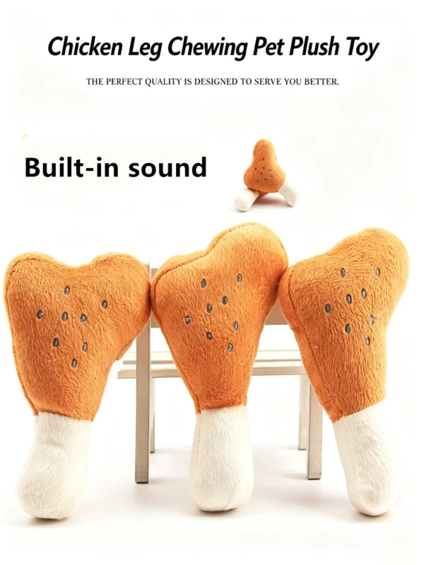 Squeaky Chicken Drumstick Plush Toy for Cats